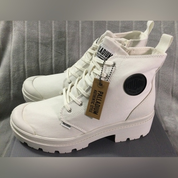 Palladium Shoes - Palladium Pallabase Twill Star White Women's Boots Size 11